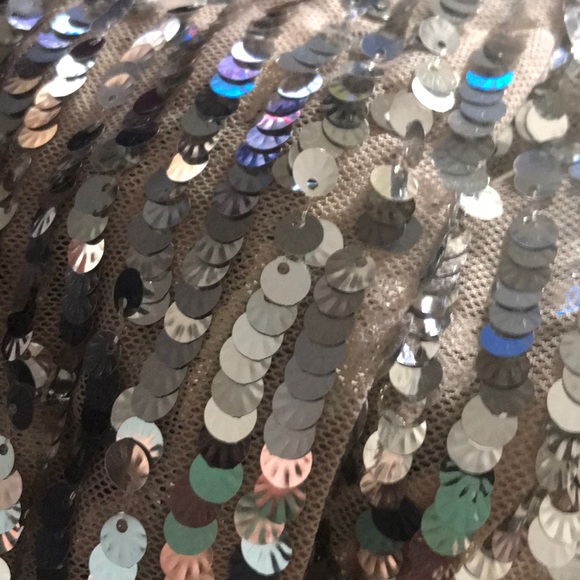 Silver sequin sparkly pant palazzo bell bottom NWT - Picture 3 of 3